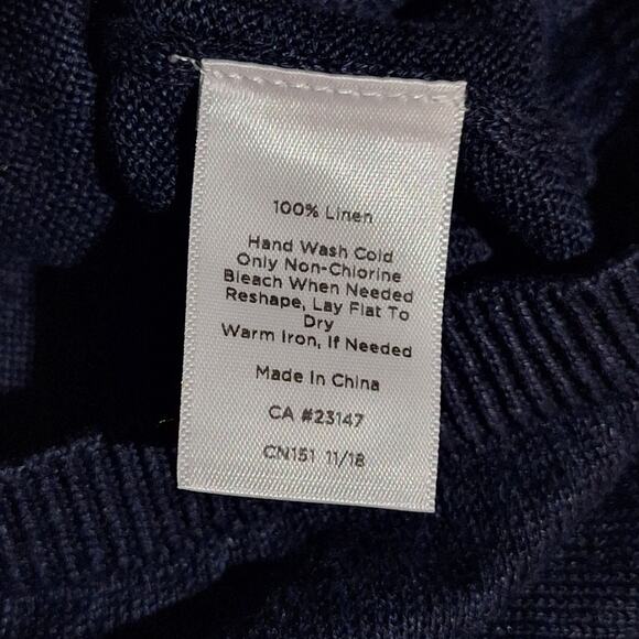 Talbots Tank Top Women's 1X  Navy 100% Linen Classic Minimalist Basic Staple - Picture 7 of 7